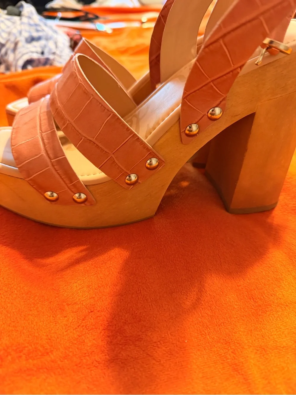 Sam edelman Coral Croc-Embossed Two-Strap Sandals